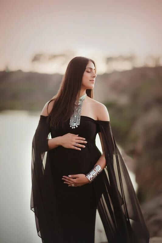 fancy dress for pregnant ladies Gorgeous Sexy Maternity Photography Props Long Dress For Pregnant Wome   Deals DejaVu