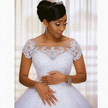 Vintage Lace Appliques African Wedding Dress 2022 Short Sleeves Cheap Vestido De Noiva Robe De Mariee Bride Dresses