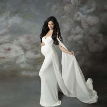 Sexy Shoulderless Maternity Dresses For Photo Shoot Long Fancy Pregnancy Dress Chiffon Women Pregnant Maxi Gown Photography Prop